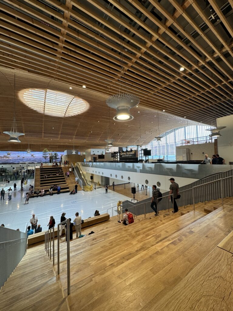 Standing on Stadium Seating Area in New PDX Terminal